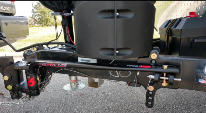Eaz lift Recurve r6 Weight Distributing Hitch connected with a trailer